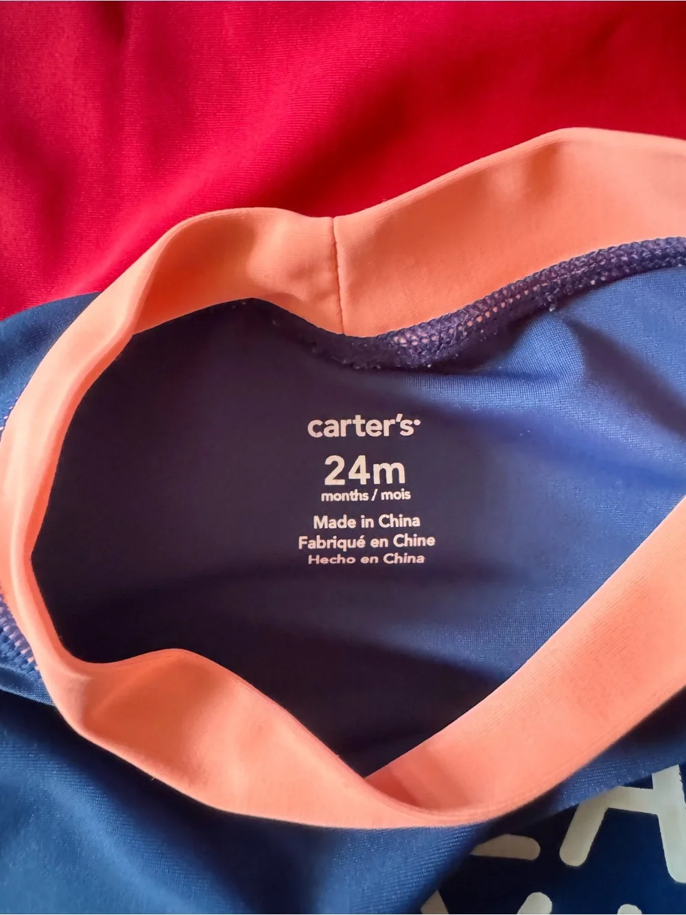 Two Carter’s 24M Kids Swim Tops Rash Guard
